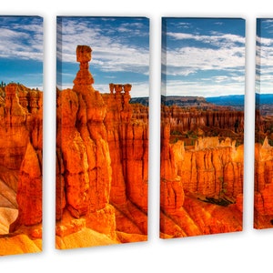 Thor's Hammer, Bryce Canyon, Utah 3 Panel Split, Triptych Canvas Print. Landscape photography for office wall decor, interior design image 4