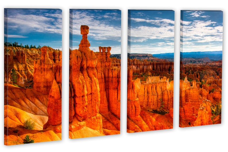 Thor's Hammer, Bryce Canyon, Utah 3 Panel Split, Triptych Canvas Print. Landscape photography for office wall decor, interior design image 4