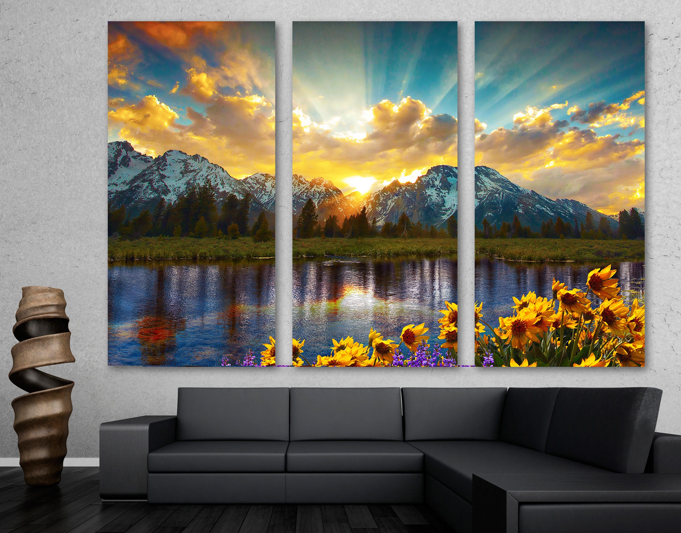 Sunset Over Great Wall Of China 5 Panel Canvas Print Wall Art Sunset Over Great Wall Of China 5 Panel Canvas Print Wall Art