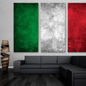 Italy Country Flag Grunge Canvas Print Wall Art - Italian Flag Art Giclee print for home decor, room decor, wall decor, interior design