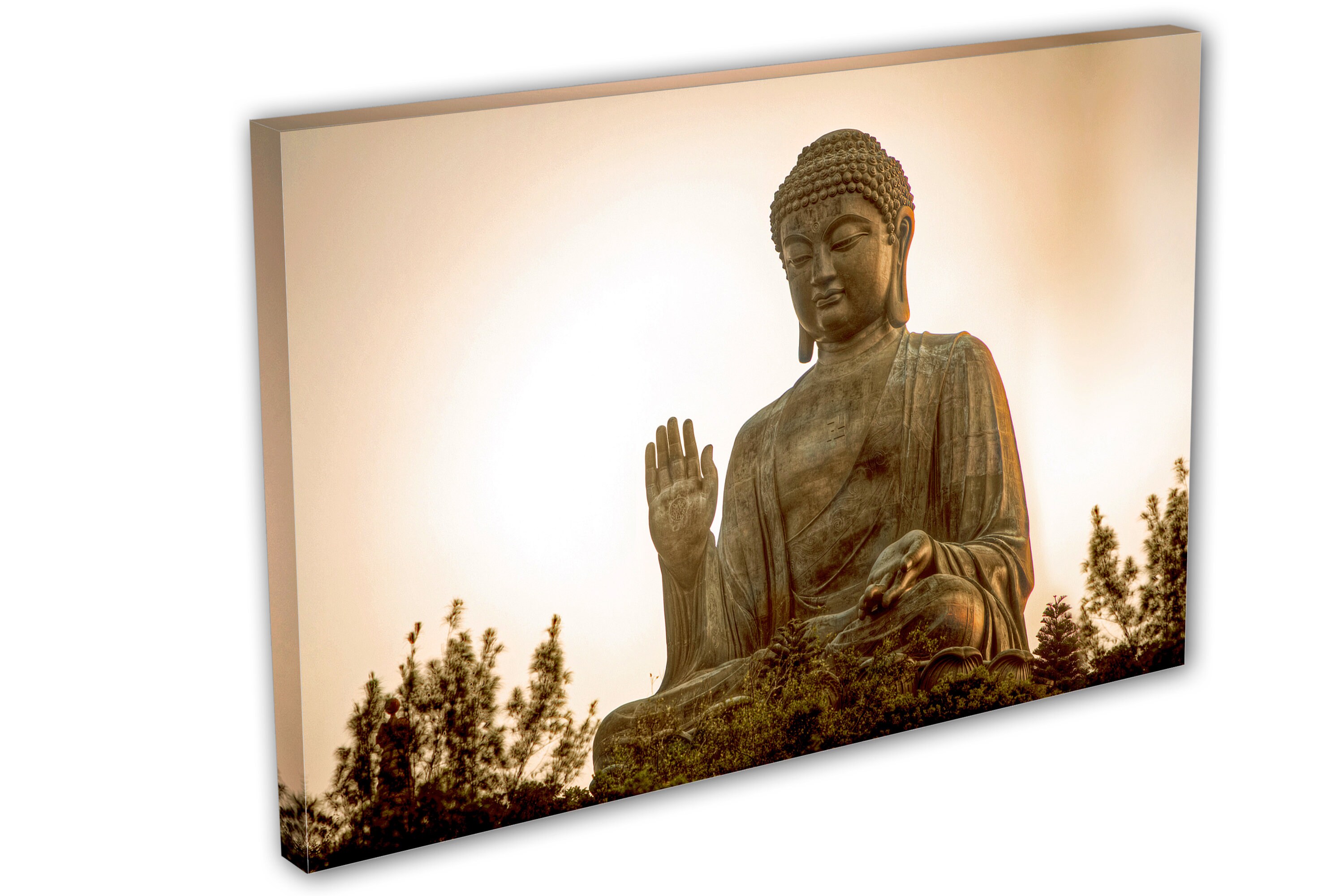 Giant Buddha Statue Canvas Wall Art for Zen Meditation Room & Spiritual ...