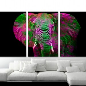 Elephant Watercolor Wall Art Canvas Print. Wildlife art, animal art, animal print - Giclee art for home decor, wall decor, interior design