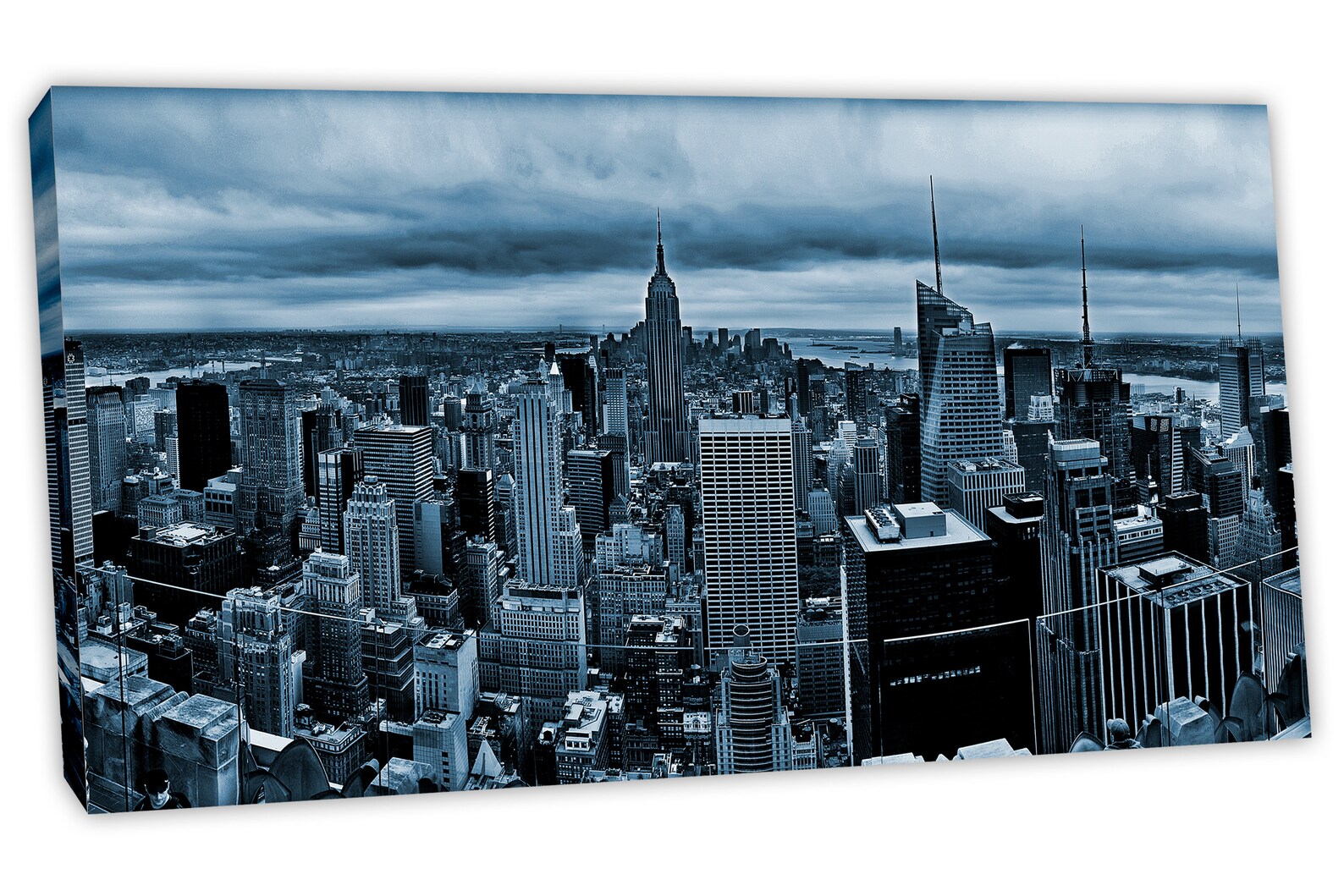 Blue New York Skyline Wall Art Canvas Print NY Cityscape | Etsy