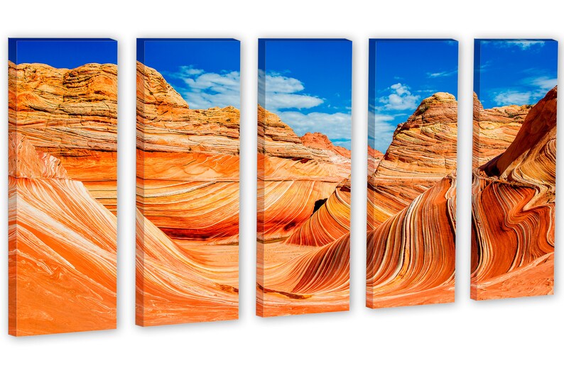 The Wave Arizona Rocky Desert 3 Panel Split Triptych | Etsy