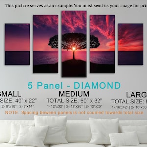 Split prints on Canvas from your photo. Personalized picture to multi panel split canvas. Photo gift for any occasion.