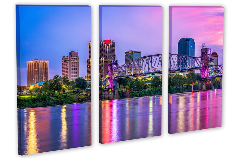 Little Rock Arkansas Skyline Canvas Print Wall Art purple Etsy
