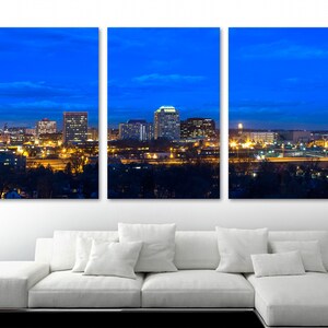 Colorado Springs at Night Wall Art Canvas Print. USA cityscape art Colorado print - Giclee print for Home Decor, Wall Decor, Interior Design