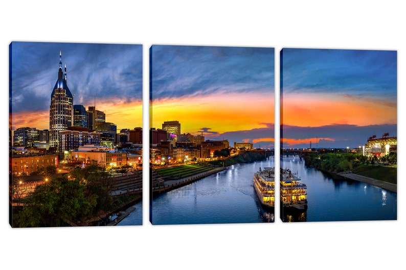 Nashville Tennessee Skyline Wall Art Canvas Print. Nashville Etsy