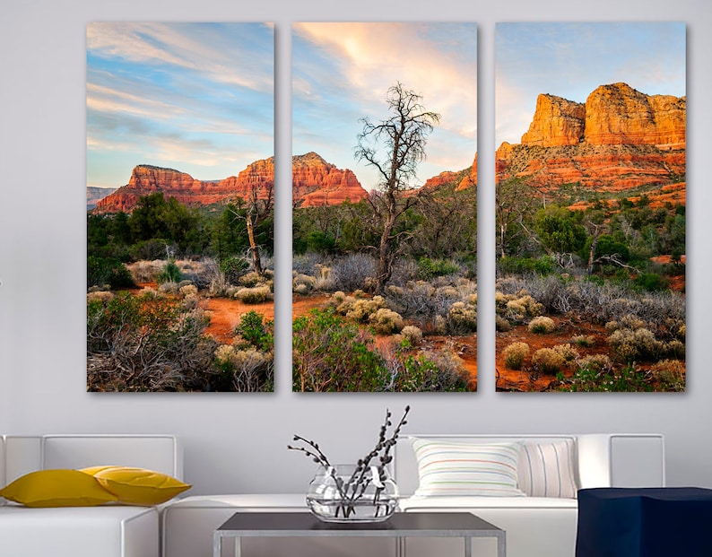 Sedona Arizona Wall Art Canvas Print. Sedona landscape art Etsy