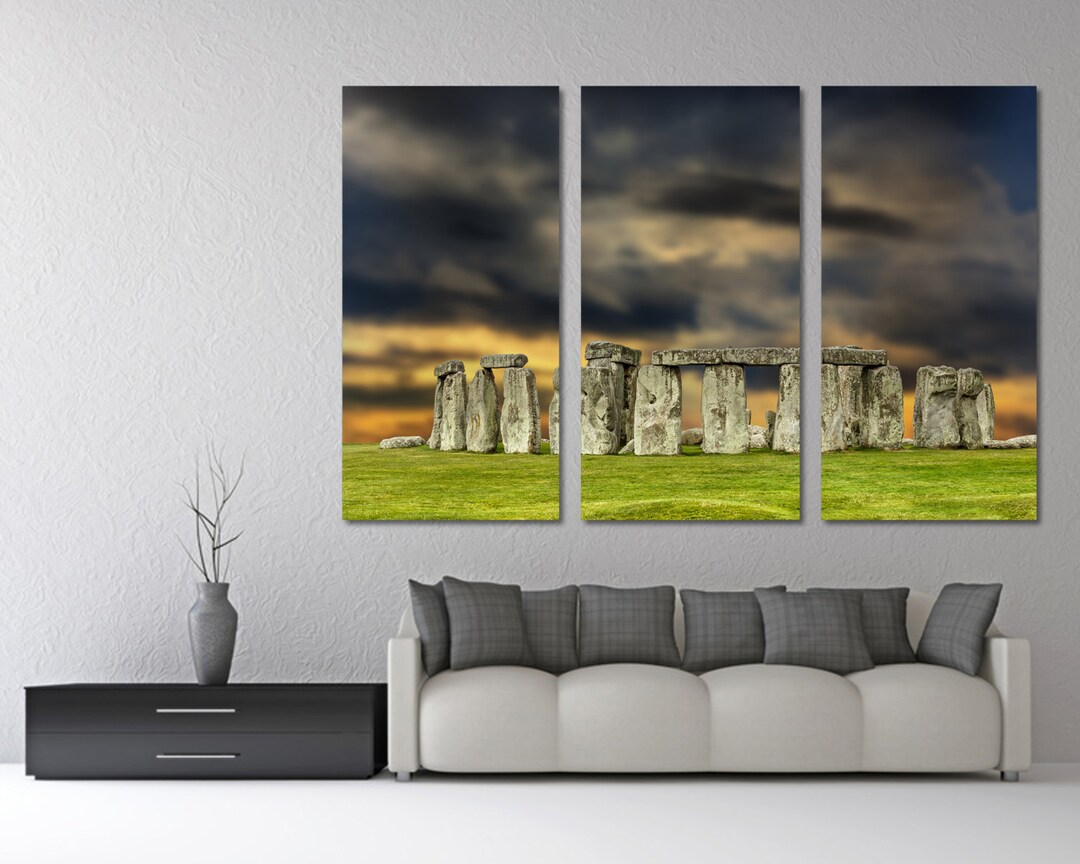 Stonehenge Canvas Wall Art With Dramatic Sunset and Stormy Skies - Etsy