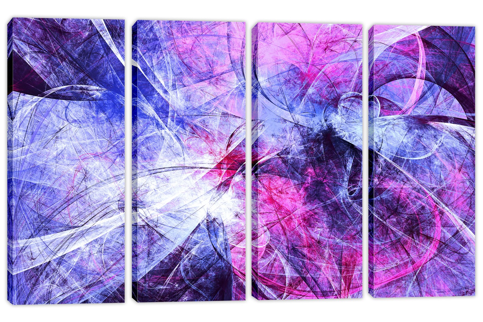 Abstract Color Motion Wall Art Purple Blue Fractal Canvas Etsy