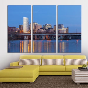 Rosslyn skyscrapers Canvas Print, Washington DC Cityscape skyline Wall Art Giclee Print for interior design and home wall decor