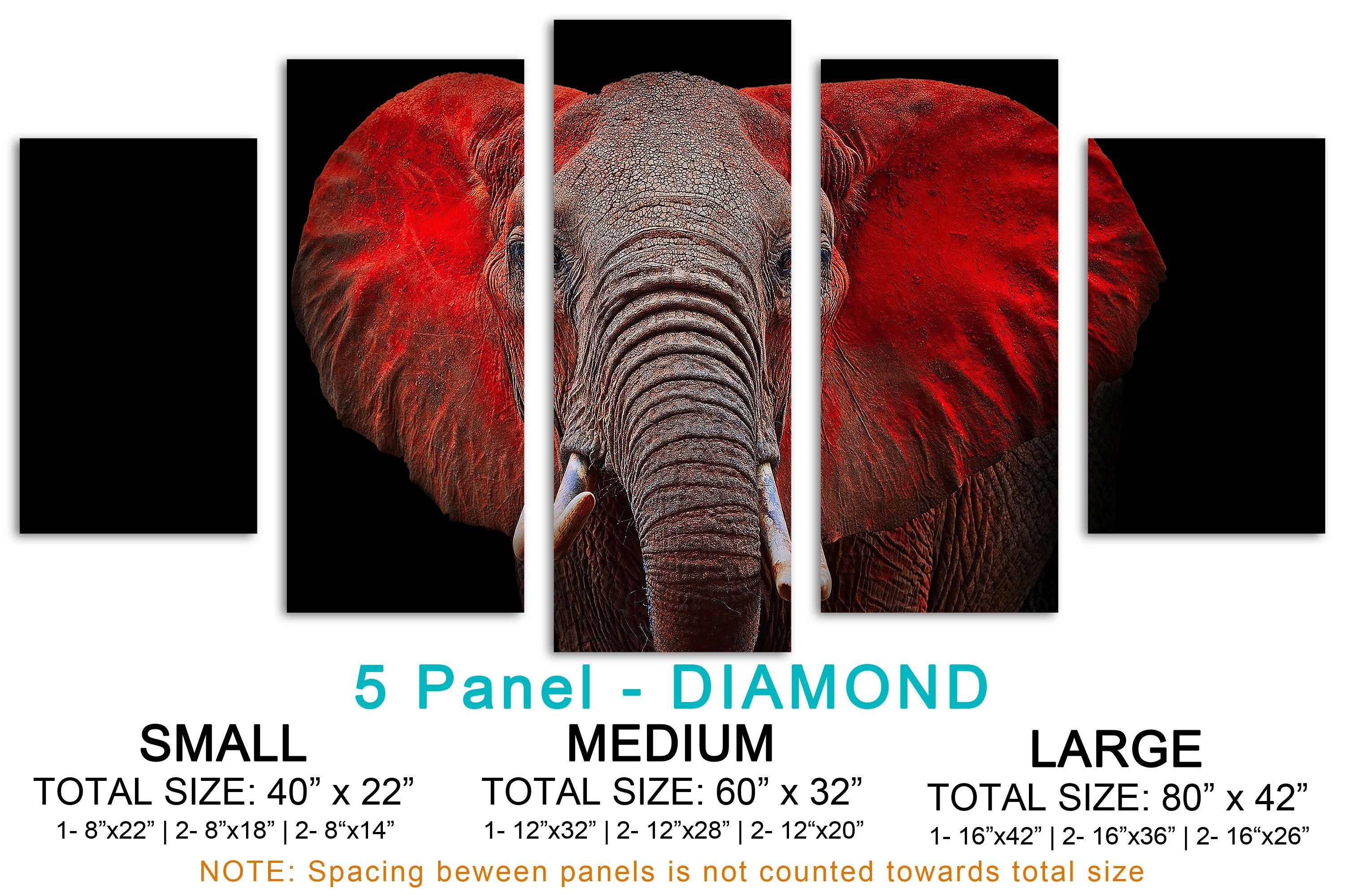 ARTTOR Cuadros Decoracion Salon Elefante Fauna Fantasía Lienzos Decorativos 50x50cm Cuadro Sobre Lienzo Moderno Dormitorio Cocina Cuadros Pared Imágenes Wall Art Prints Decor Canvas AC50x50-3079