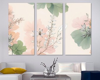 Watercolor Canvas Wall Art Botanical Print Minimalist foliage for floral decor - Giclee home decor, office decor, interior design