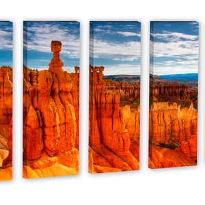 Thor's Hammer, Bryce Canyon, Utah 3 Panel Split, Triptych Canvas Print. Landscape photography for office wall decor, interior design image 5