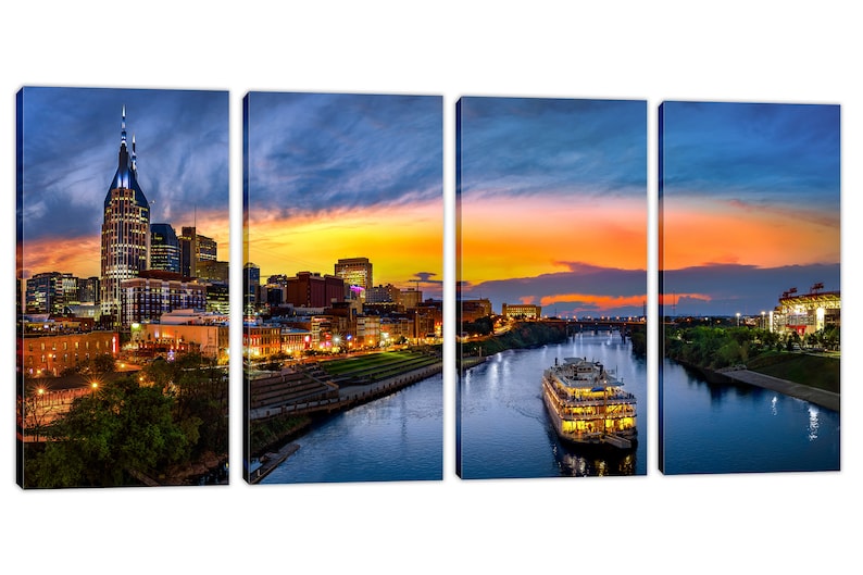 Nashville Tennessee Skyline Wall Art Canvas Print. Nashville Etsy
