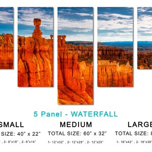 Thor's Hammer, Bryce Canyon, Utah 3 Panel Split, Triptych Canvas Print. Landscape photography for office wall decor, interior design image 7