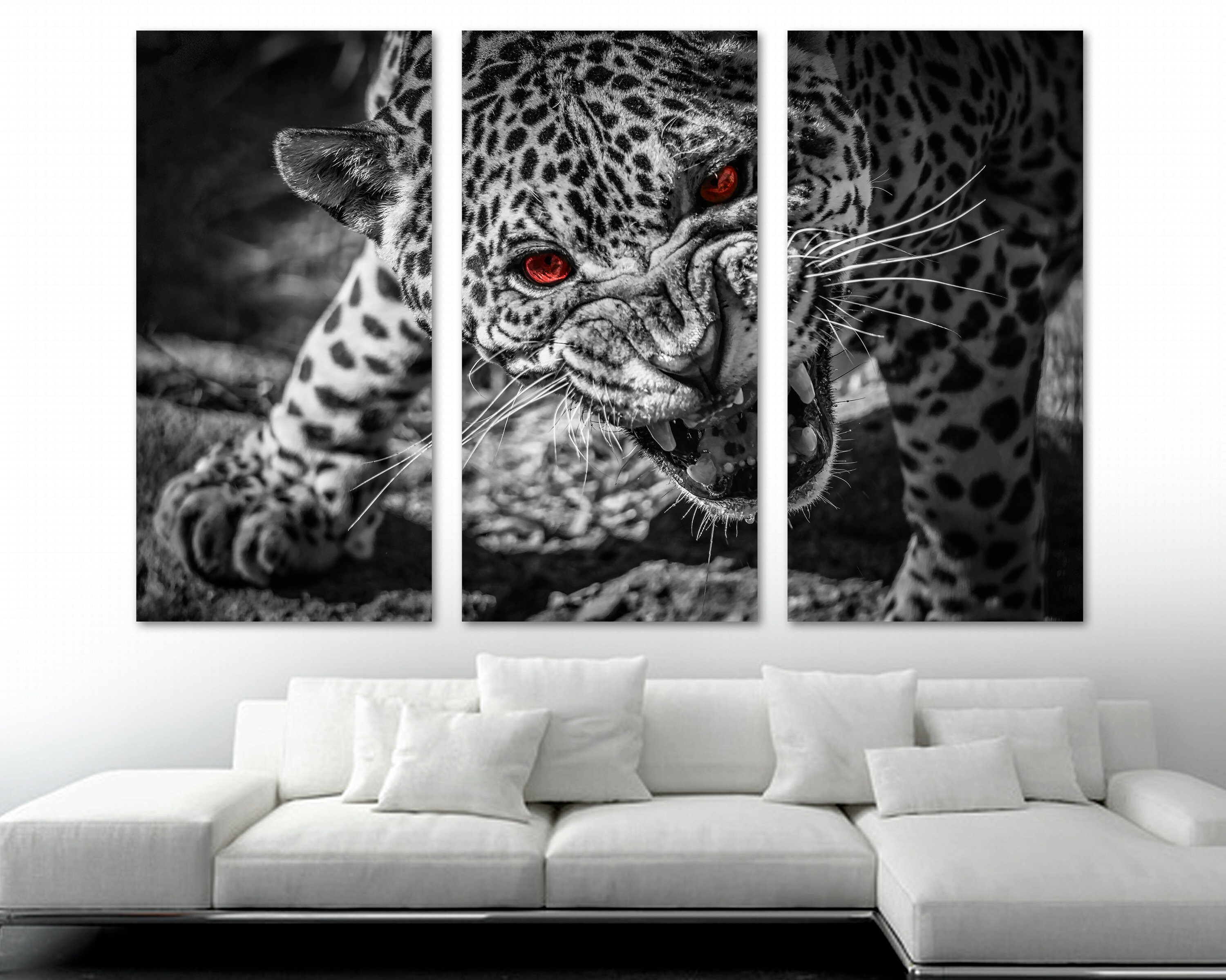 Roaring Jaguar Canvas Print Wall Art B&W Red Eyes. Jaguar Art - Etsy Roaring Jaguar Canvas Print Wall Art B&W Red Eyes. Jaguar Art - Etsy
