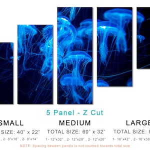 Blue Jellyfish Wall Art Canvas Print. Jellyfish Swarm Group Marine Life ...