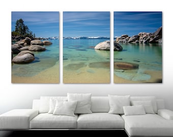Sand Harbor Lake Tahoe Wall Art Canvas Print. Landscape art. California nature print - Giclee print Home Decor, Wall Decor, Interior Design