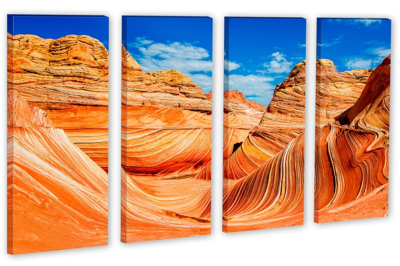 The Wave Arizona Rocky Desert 3 Panel Split Triptych | Etsy