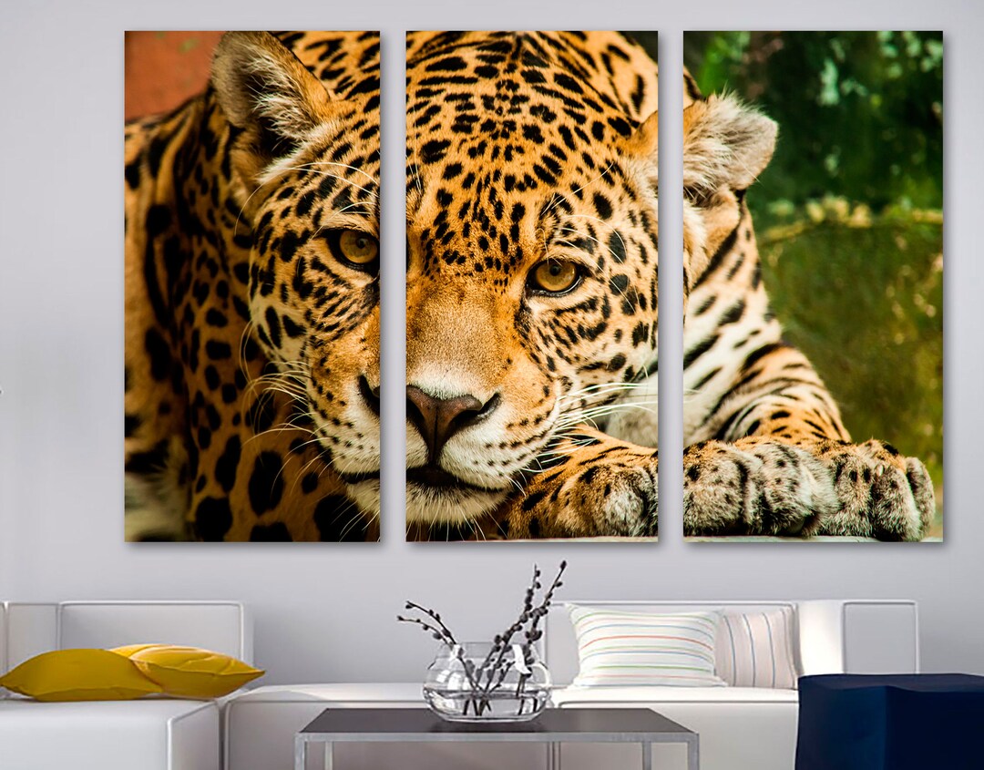 Leopard Wall Art Portrait Canvas Print - Jaguar Print, Wild Animal