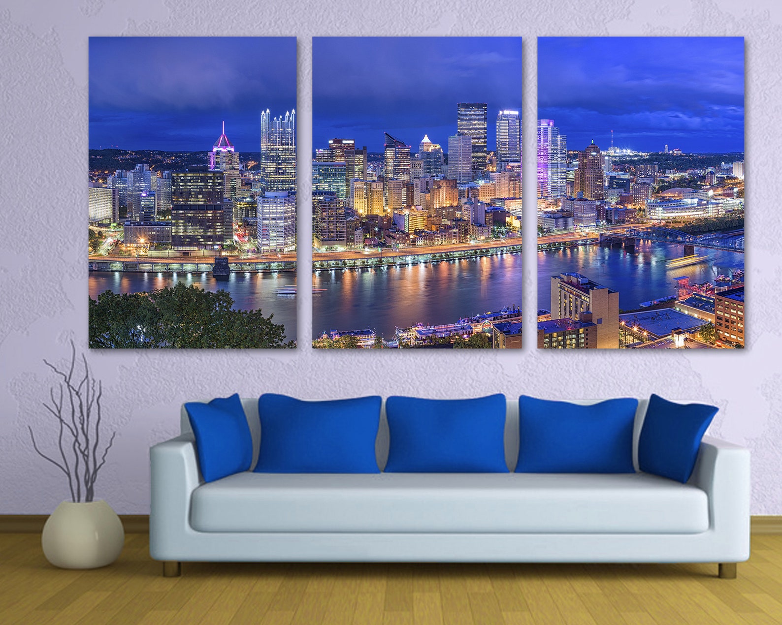Pittsburgh Pennsylvania Skyline at Dusk Canvas Print | Etsy