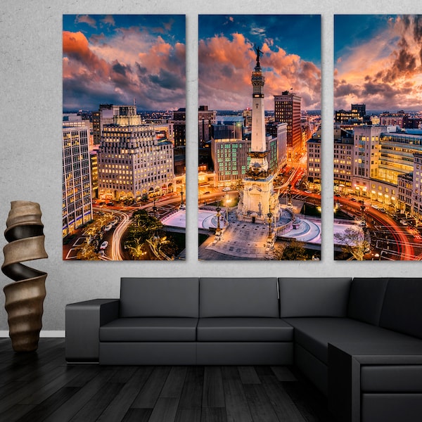 Indianapolis Skyline Wall Art Etsy