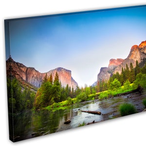 Gates to Valley Canvas Print Large Wall Art Landscape Yosemite National Park Mountains Triptych Giclee Home Office Wall Decor 1 Panel