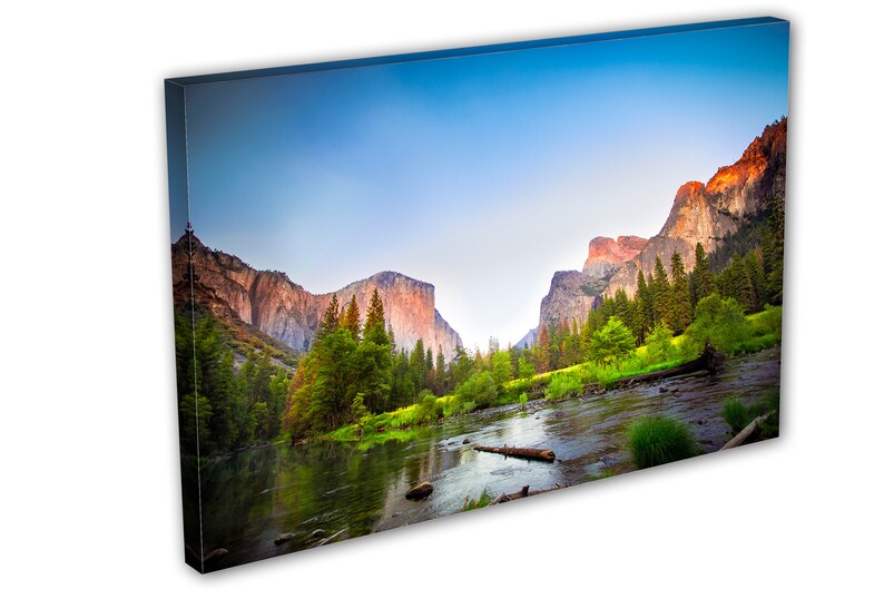 Gates to Valley Canvas Print Large Wall Art Landscape Yosemite National Park Mountains Triptych Giclee Home Office Wall Decor 1 Panel