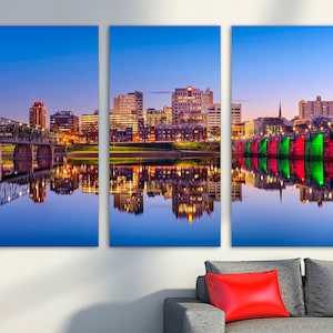 Harrisburg, Pennsylvania Skyline Canvas Print Wall Art - Multi panel USA cityscape prints for wall decor, home decor & interior design