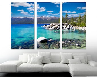 Lake Tahoe Wall Art Canvas Print. Lake Tahoe California Landscape Art, Lake Tahoe Landscape print -Giclee Home Decor Office Decor Wall Decor