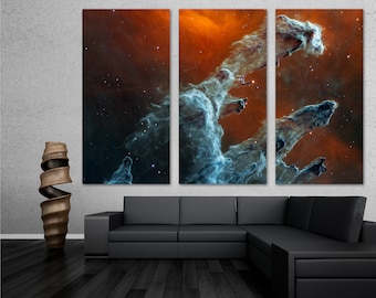Pillars of Creation JWST Canvas Print Space Wall Art by NASA's James Webb Space Telescope MIRI Image - Giclee Home Decor Wall Decor