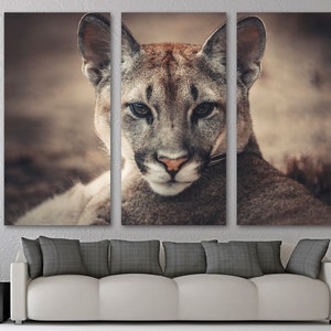 Puma Canvas Print Wall Art - Wildlife Photography Print, Cougar Animal Art, Puma Print - Giclee home art decor, wall decor, interior design