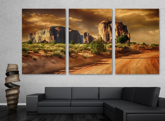 Monument Valley Arizona Scenic Sunset 3 Panel Split Triptych | Etsy