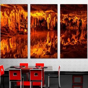 Luray Cave Wall Art Canvas Print. Luray Virginia Caverns, Grotto red rock geology, stalactites, spelunker - Giclee Home Decor, Wall Decor