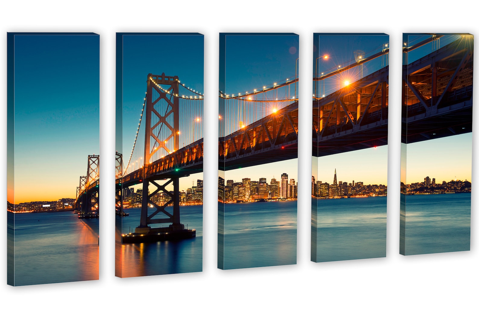 Bay Bridge Wall Art San Francisco Skyline Large Canvas Print Etsy
