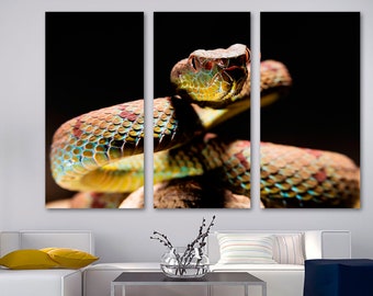 Viper Snake Wall Art Canvas Print - Snake Art, Reptile Print, Serpent Canvas Print - Giclee home art decor, wall decor, interior design
