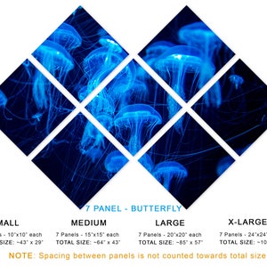 Blue Jellyfish Wall Art Canvas Print. Jellyfish Swarm Group Marine Life ...