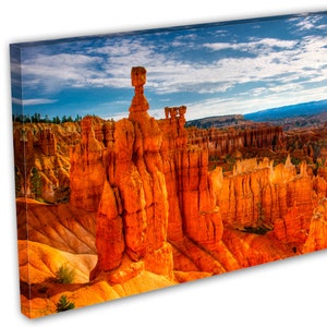 Thor's Hammer, Bryce Canyon, Utah 3 Panel Split, Triptych Canvas Print. Landscape photography for office wall decor, interior design image 2