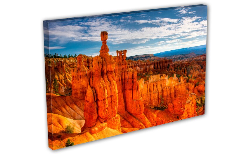 Thor's Hammer, Bryce Canyon, Utah 3 Panel Split, Triptych Canvas Print. Landscape photography for office wall decor, interior design image 2