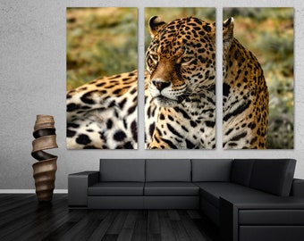Jaguar Portrait Canvas Print Wall Art. Jaguar art, big cat wall art, wildlife art animal prints -Giclee wall decor, home decor, office decor