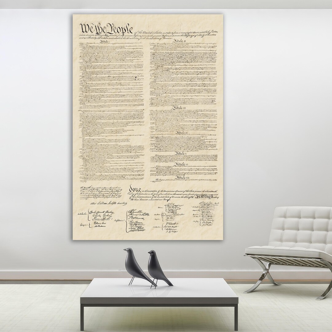 We the People Print on Canvas Wall Art Preamble to the Constitution of ...