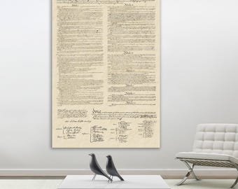 We The People Print on Canvas Wall Art Preamble to the Constitution of the United States historical document patriotic Giclee for Wall decor
