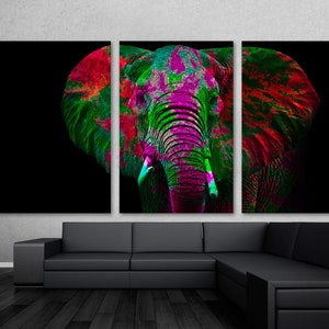Watercolor Elephant Canvas Print Wall Art. Large Elephant Art, Animal Art, Wildlife print - Giclee Nurser Room Decor, wall decor, Home Decor