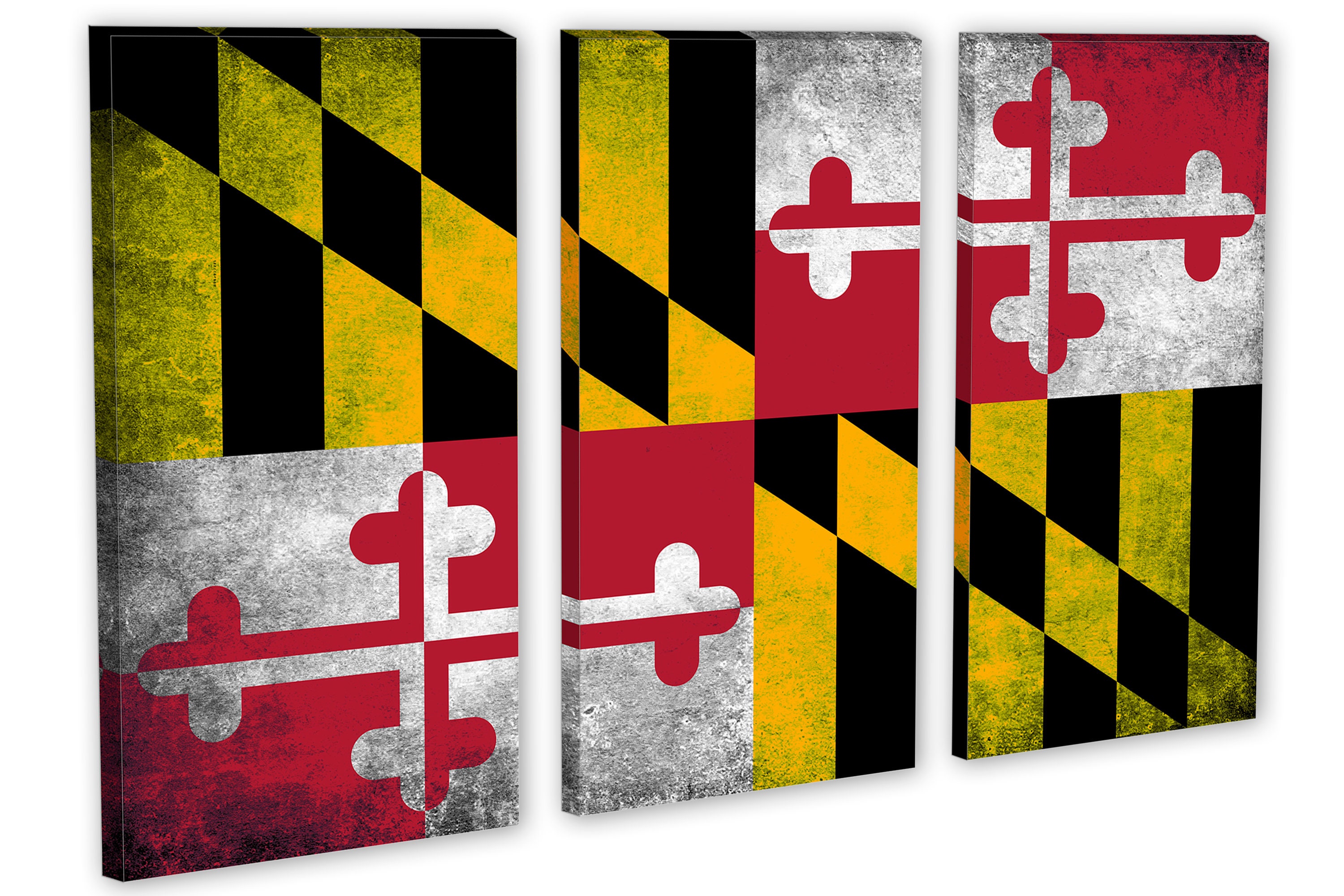 Maryland State Flag Canvas Print Grunge Effect Wall Art - USA State ...