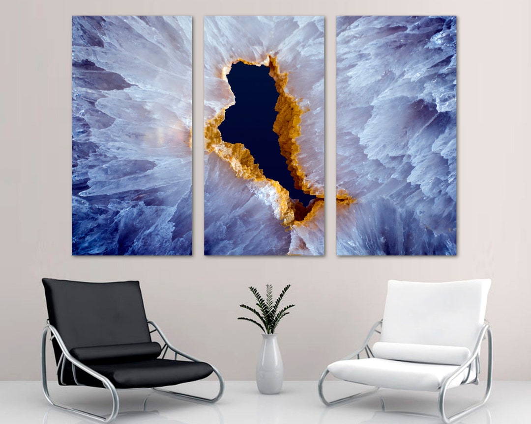 Dark Blue Agate Canvas Print Wall Art. Agate Slice, Quartz Decor, Agate ...