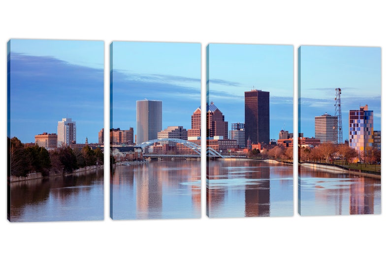 Rochester NY Skyline Wall Art Canvas Print. Rochester New Etsy