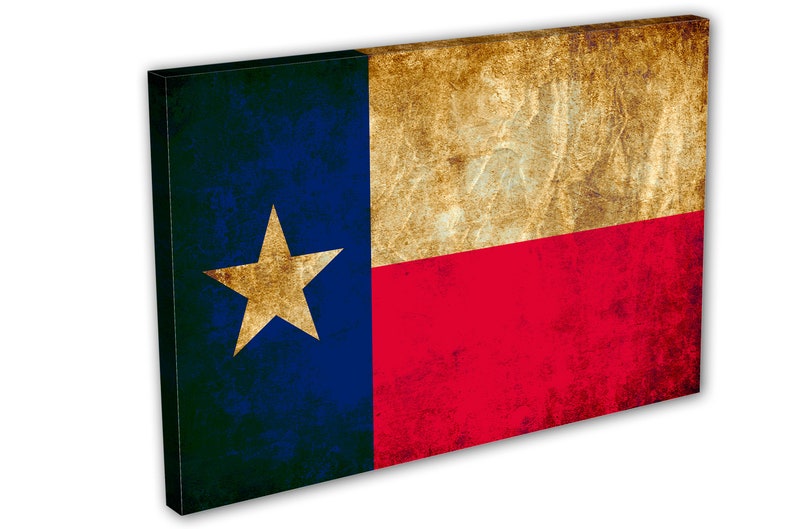 Texas State Flag Wall Art Canvas Print Rustic Grunge 3 Panel Etsy