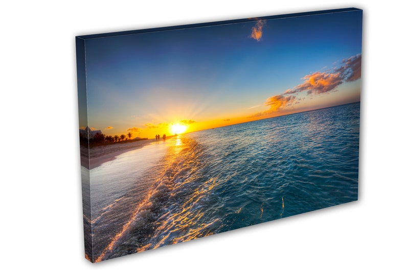 Beach During Sunset 3 Panel Split triptych Canvas Print. - Etsy